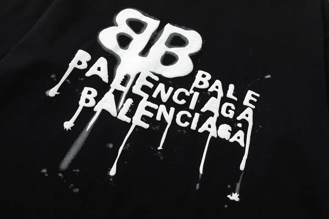 BALENCIAGA 24SSNew Arrival LOGO T ：Black/White Sizes：XS S M L 260 Os Same Style 【Xb 5401】